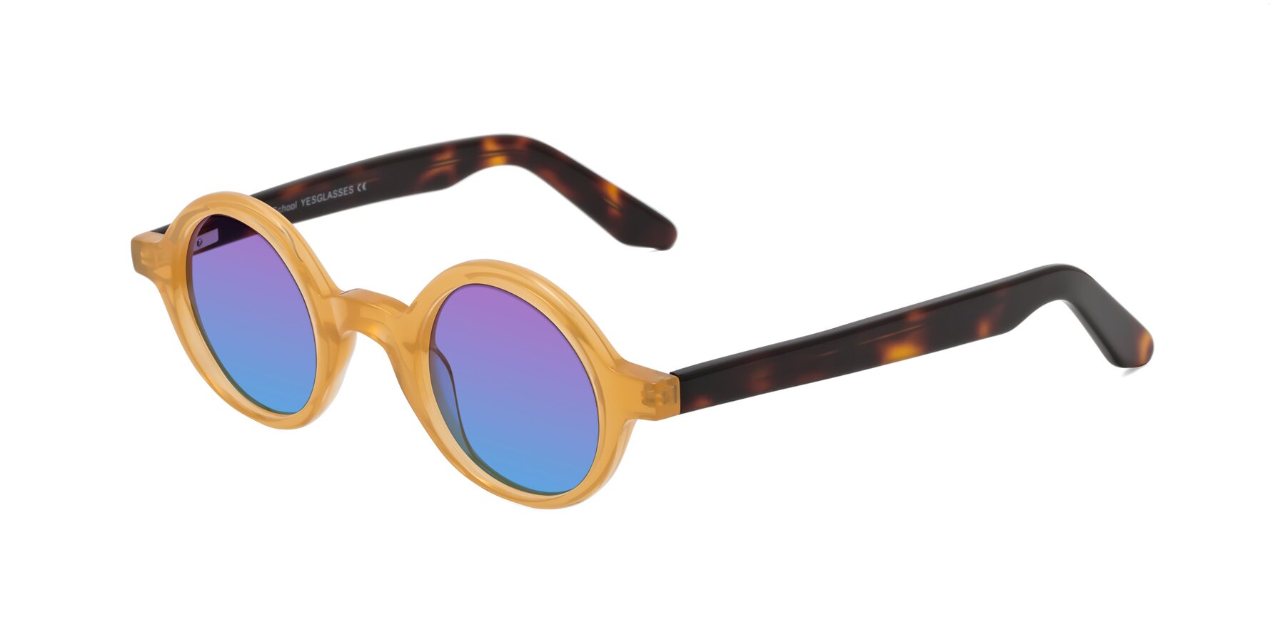 Angle of School in Light Orange with Purple / Blue Gradient Lenses