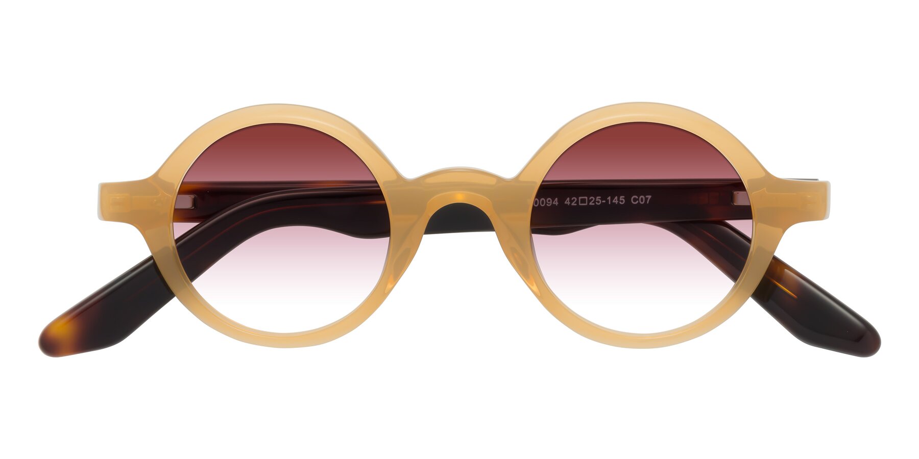 Folded Front of School in Light Orange with Garnet Gradient Lenses