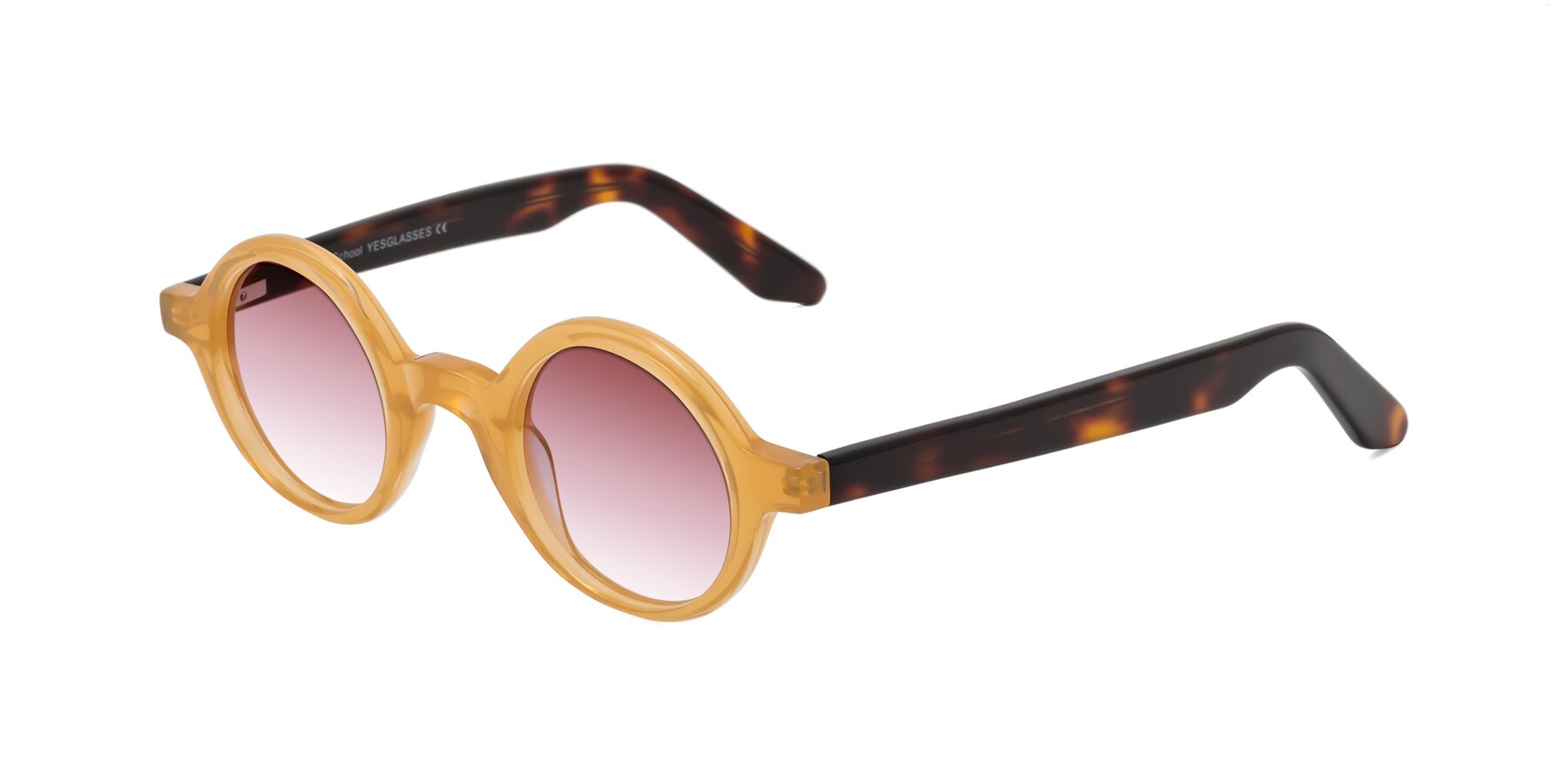 Angle of School in Light Orange with Garnet Gradient Lenses