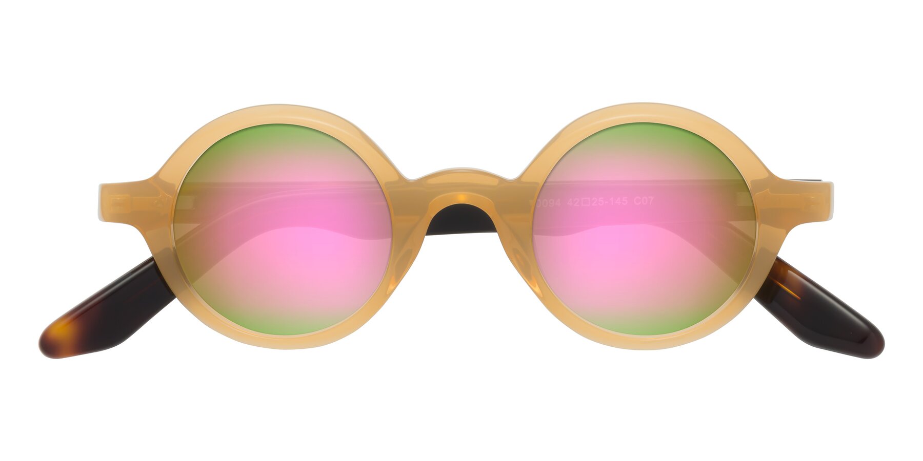 Folded Front of School in Light Orange with Pink Mirrored Lenses