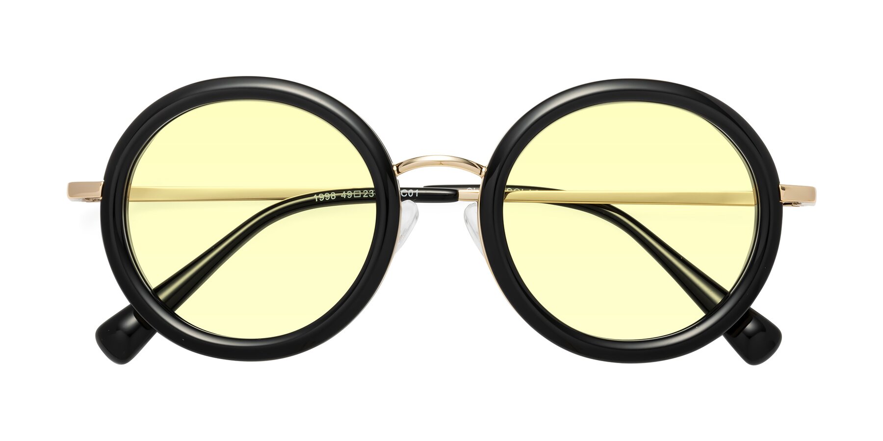 Folded Front of Club in Black-Gold with Light Yellow Tinted Lenses