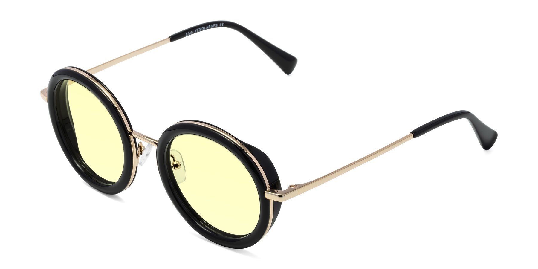 Angle of Club in Black-Gold with Light Yellow Tinted Lenses