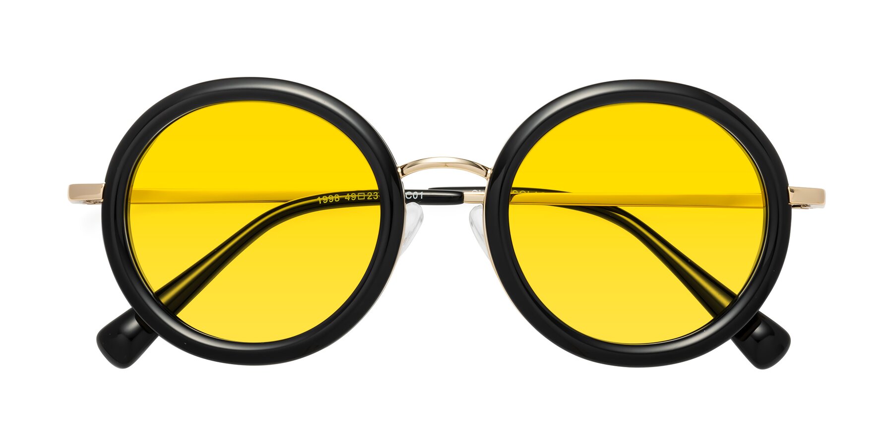 Folded Front of Club in Black-Gold with Yellow Tinted Lenses
