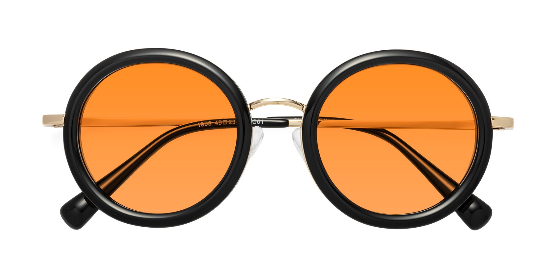 Folded Front of Club in Black-Gold with Orange Tinted Lenses