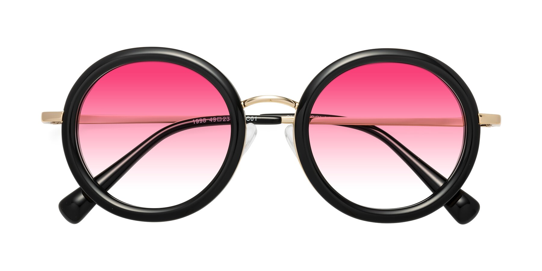 Folded Front of Club in Black-Gold with Pink Gradient Lenses