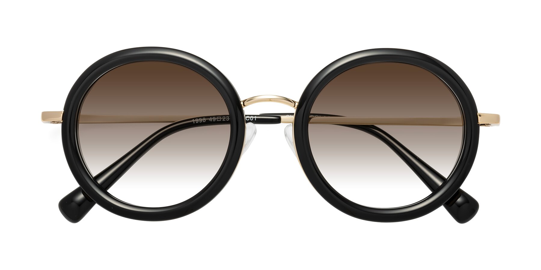 Folded Front of Club in Black-Gold with Brown Gradient Lenses