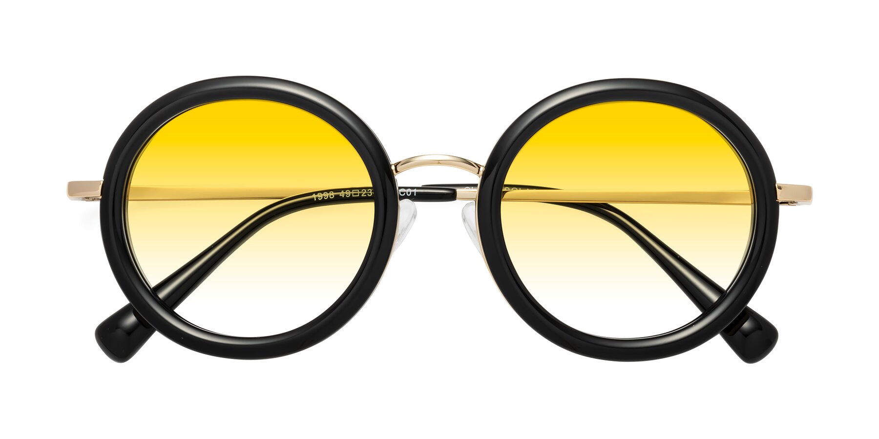 Folded Front of Club in Black-Gold with Yellow Gradient Lenses