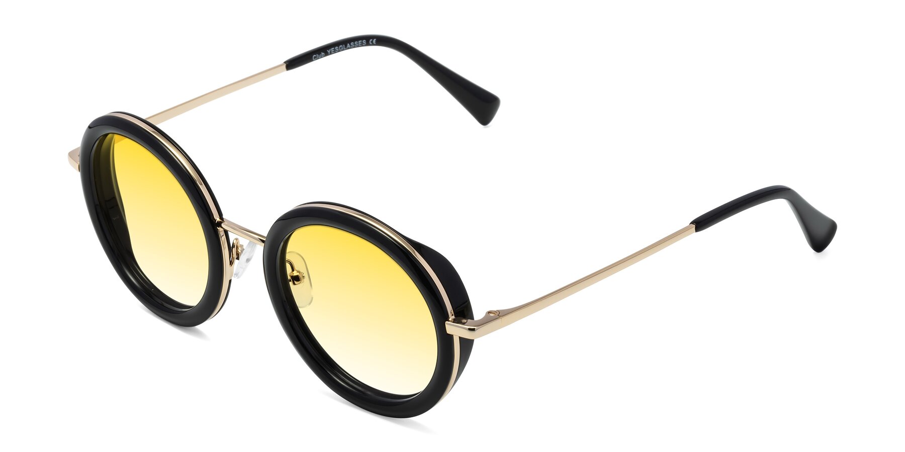 Angle of Club in Black-Gold with Yellow Gradient Lenses