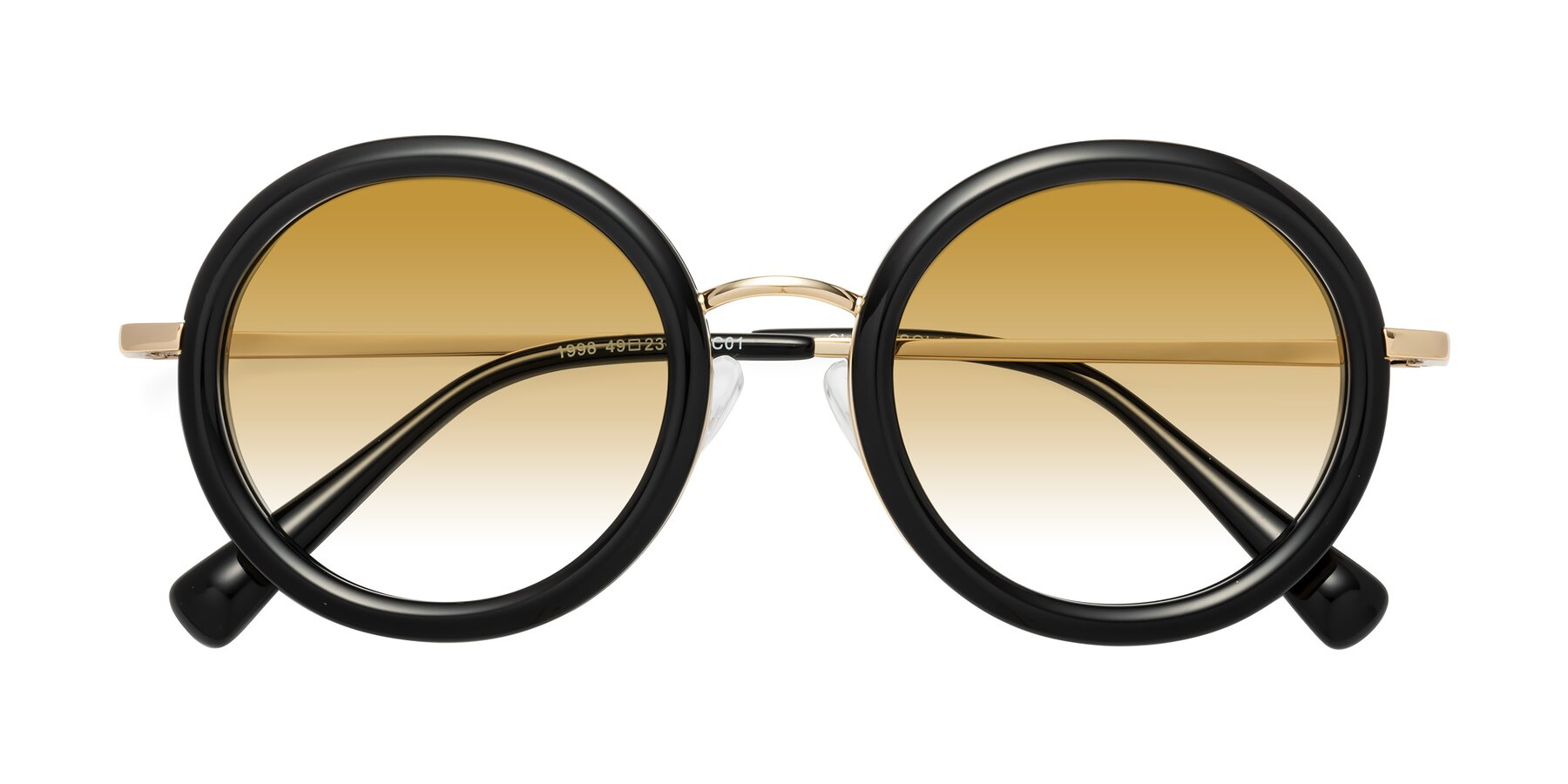 Folded Front of Club in Black-Gold with Champagne Gradient Lenses