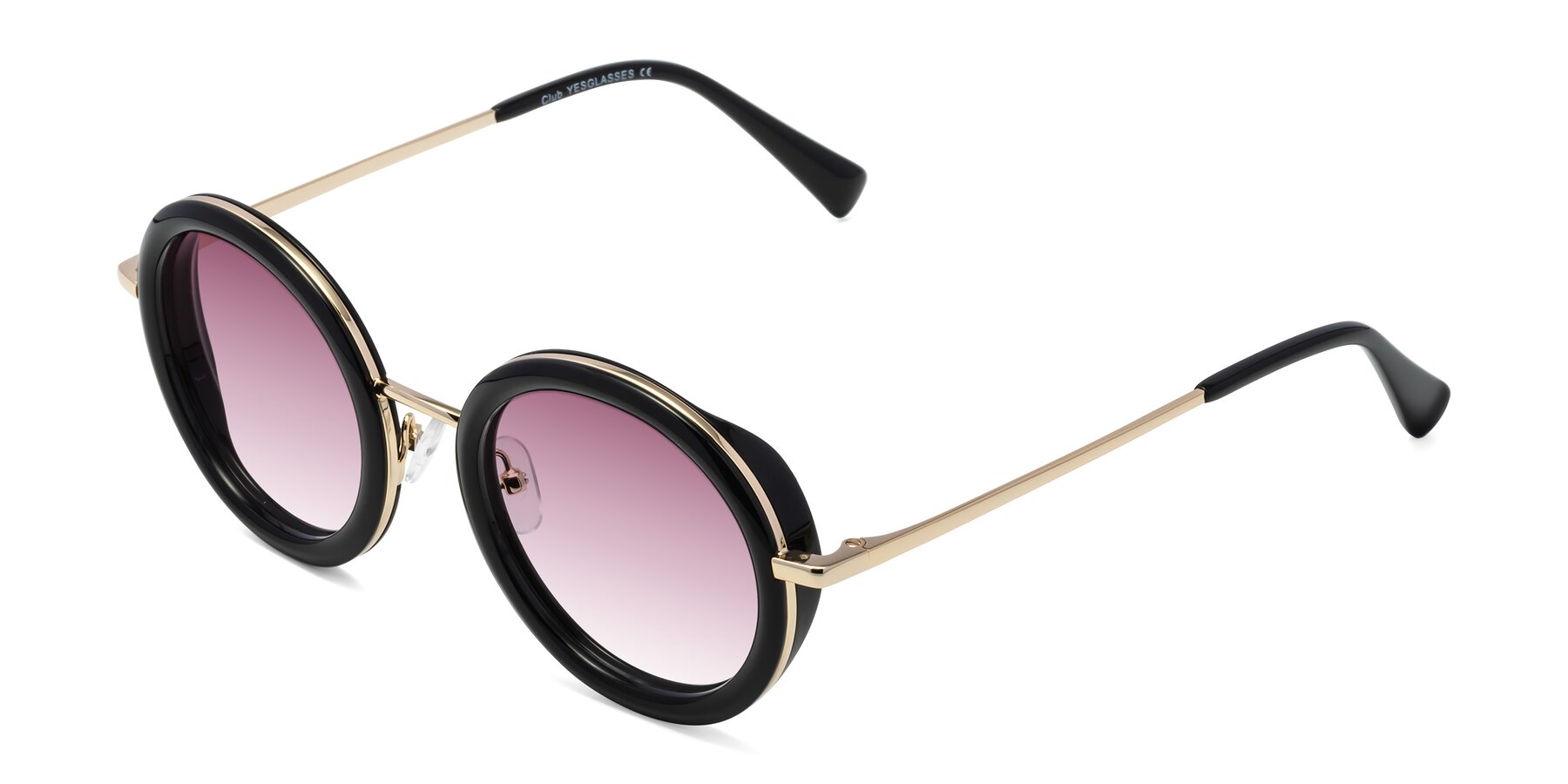 Angle of Club in Black-Gold with Wine Gradient Lenses