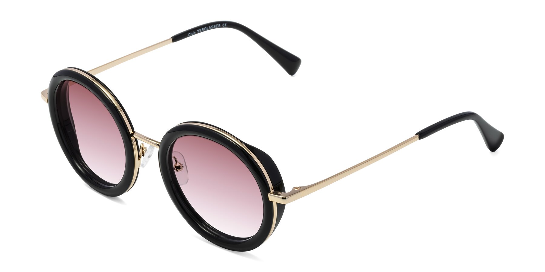 Angle of Club in Black-Gold with Garnet Gradient Lenses