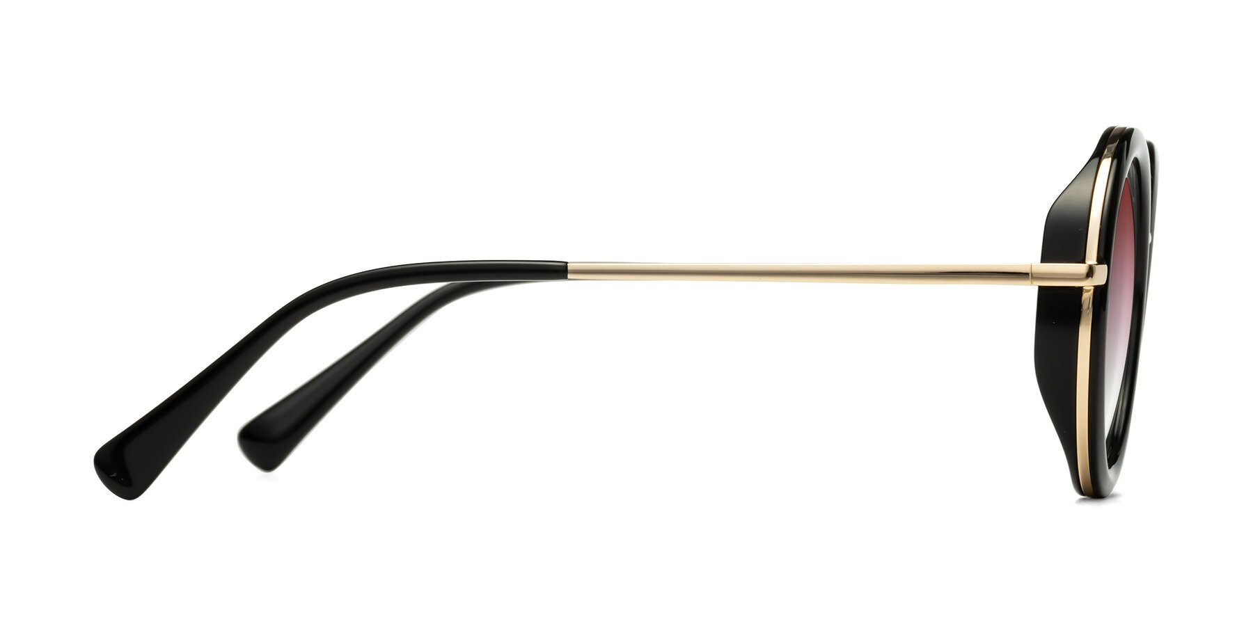 Side of Club in Black-Gold with Garnet Gradient Lenses