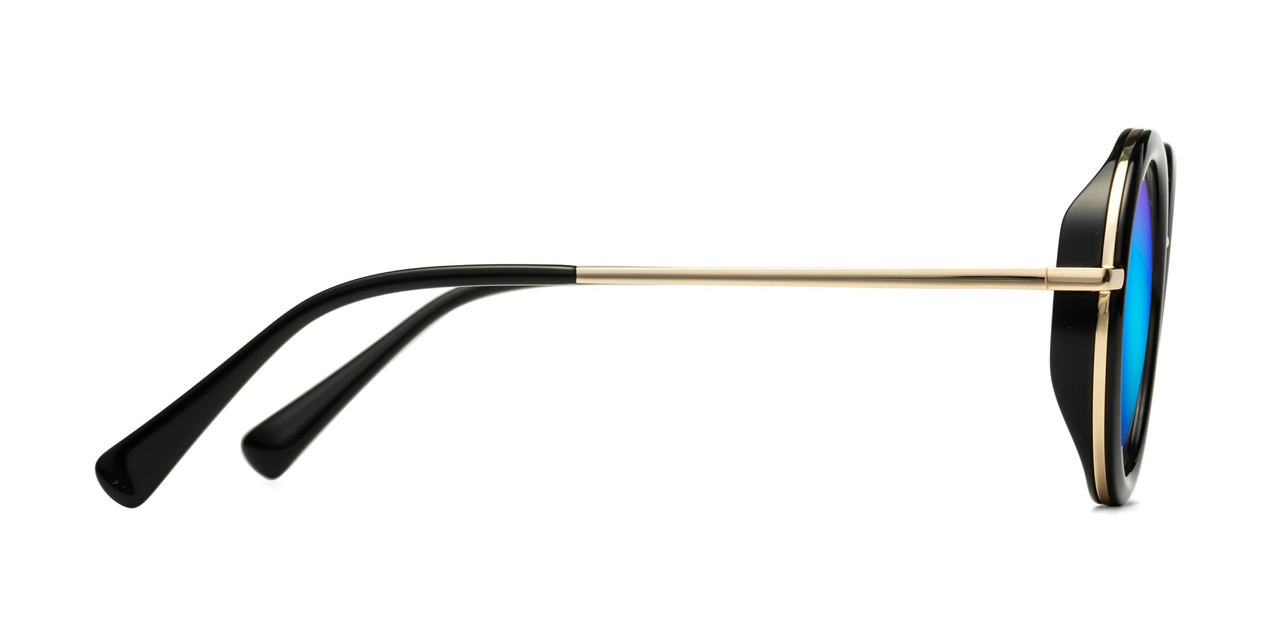 Side of Club in Black-Gold with Blue Mirrored Lenses