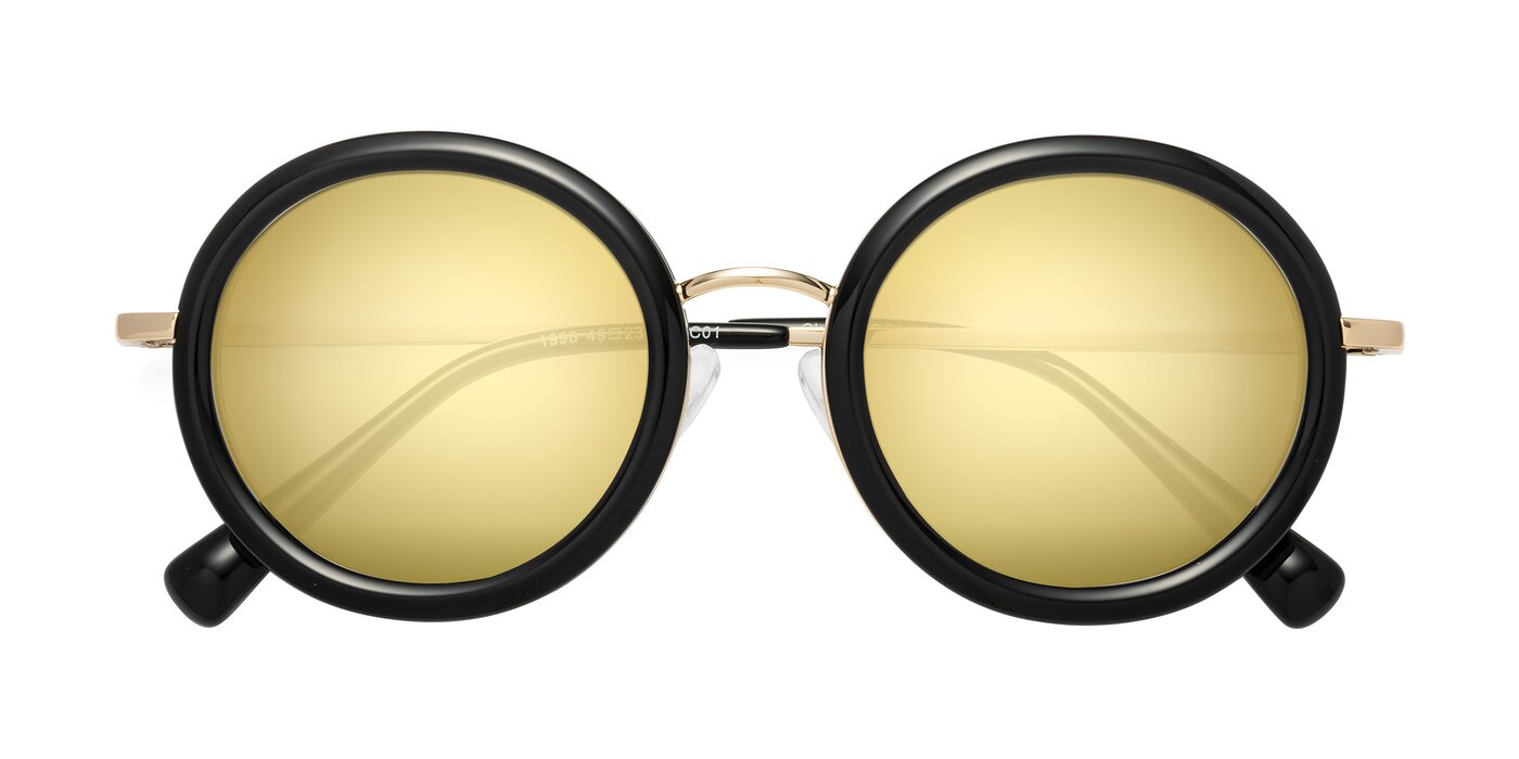 Club - Black / Gold Flash Mirrored Sunglasses