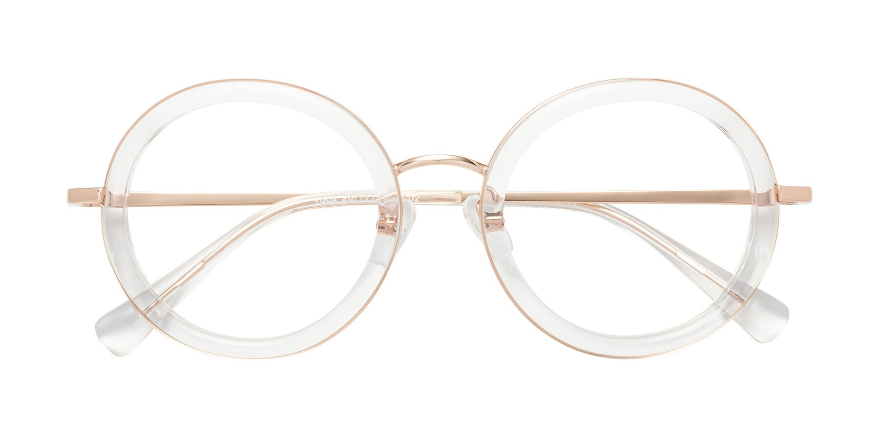 Folded Front of Club in Clear-Rose Gold with Clear Blue Light Blocking Lenses