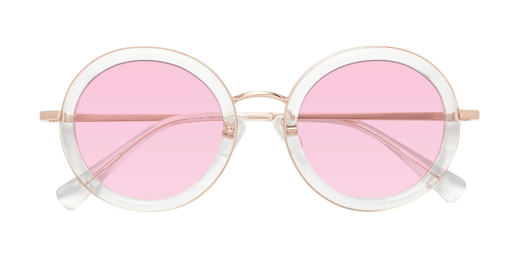 Folded Front of Club in Clear-Rose Gold with Light Pink Tinted Lenses
