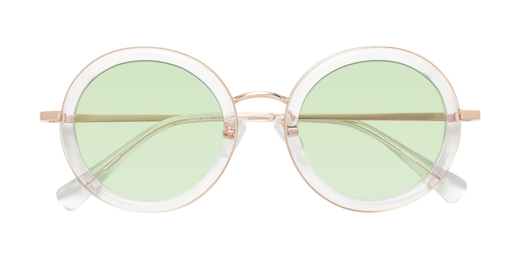 Folded Front of Club in Clear-Rose Gold with Light Green Tinted Lenses