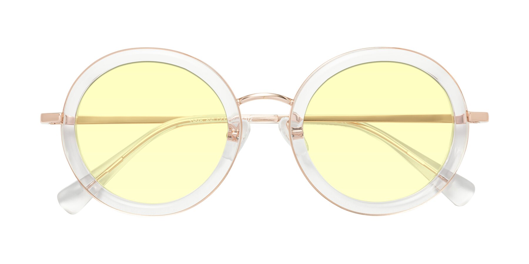 Folded Front of Club in Clear-Rose Gold with Light Yellow Tinted Lenses