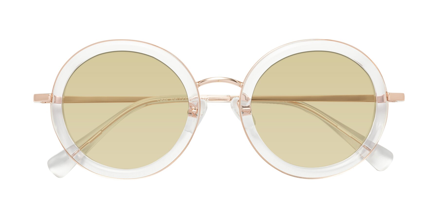 Folded Front of Club in Clear-Rose Gold with Light Champagne Tinted Lenses