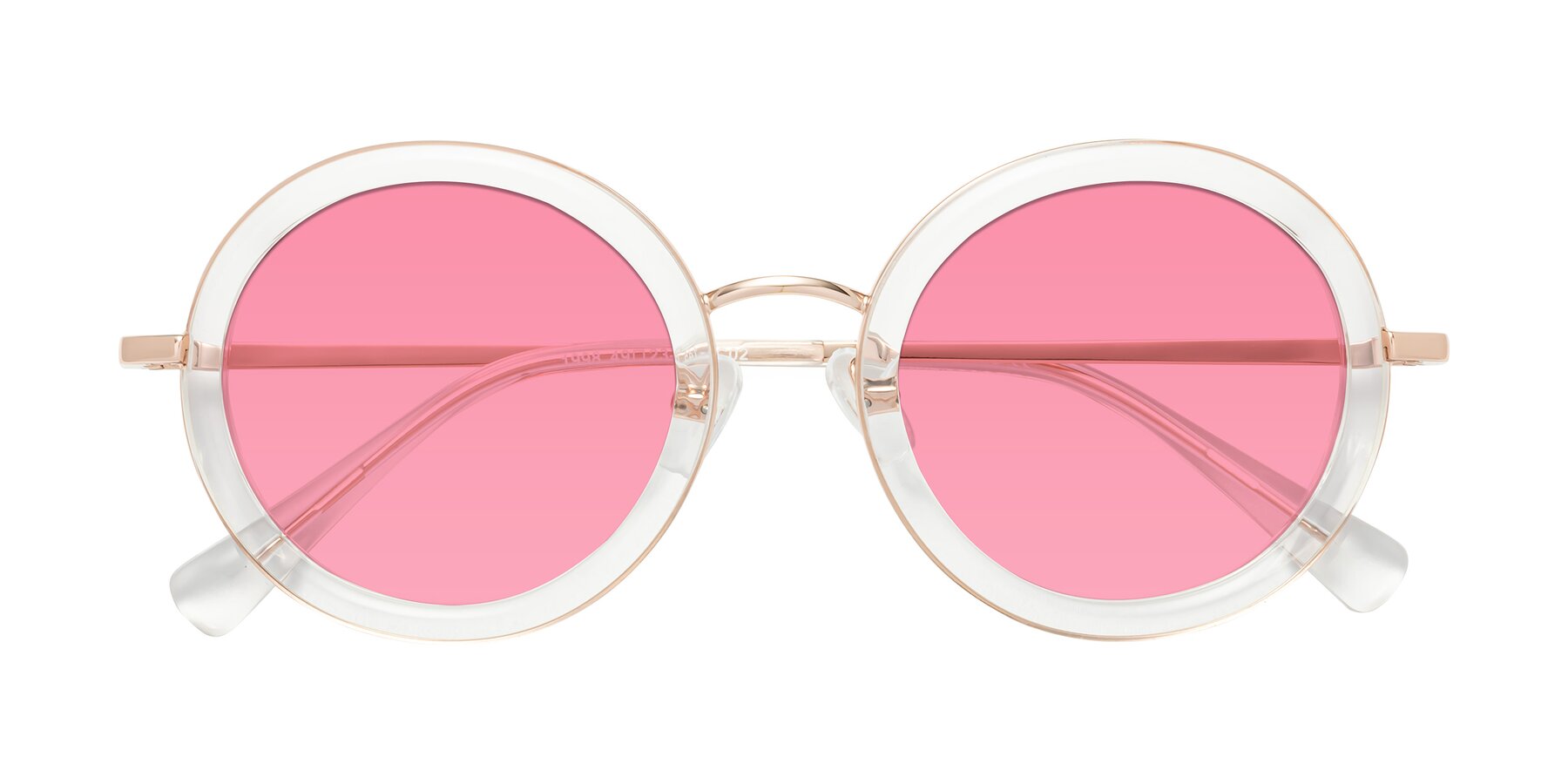 Folded Front of Club in Clear-Rose Gold with Pink Tinted Lenses
