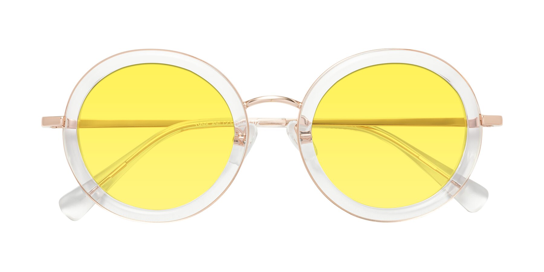 Folded Front of Club in Clear-Rose Gold with Medium Yellow Tinted Lenses