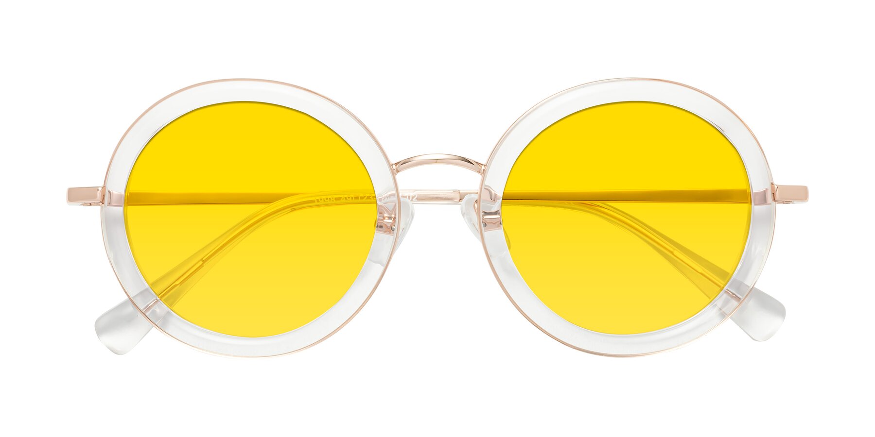 Folded Front of Club in Clear-Rose Gold with Yellow Tinted Lenses