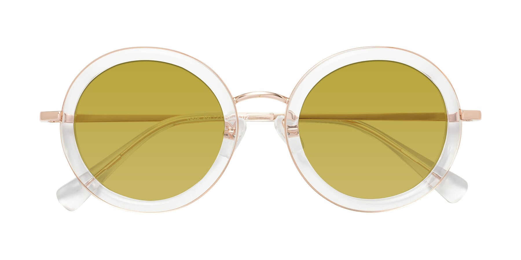 Folded Front of Club in Clear-Rose Gold with Champagne Tinted Lenses