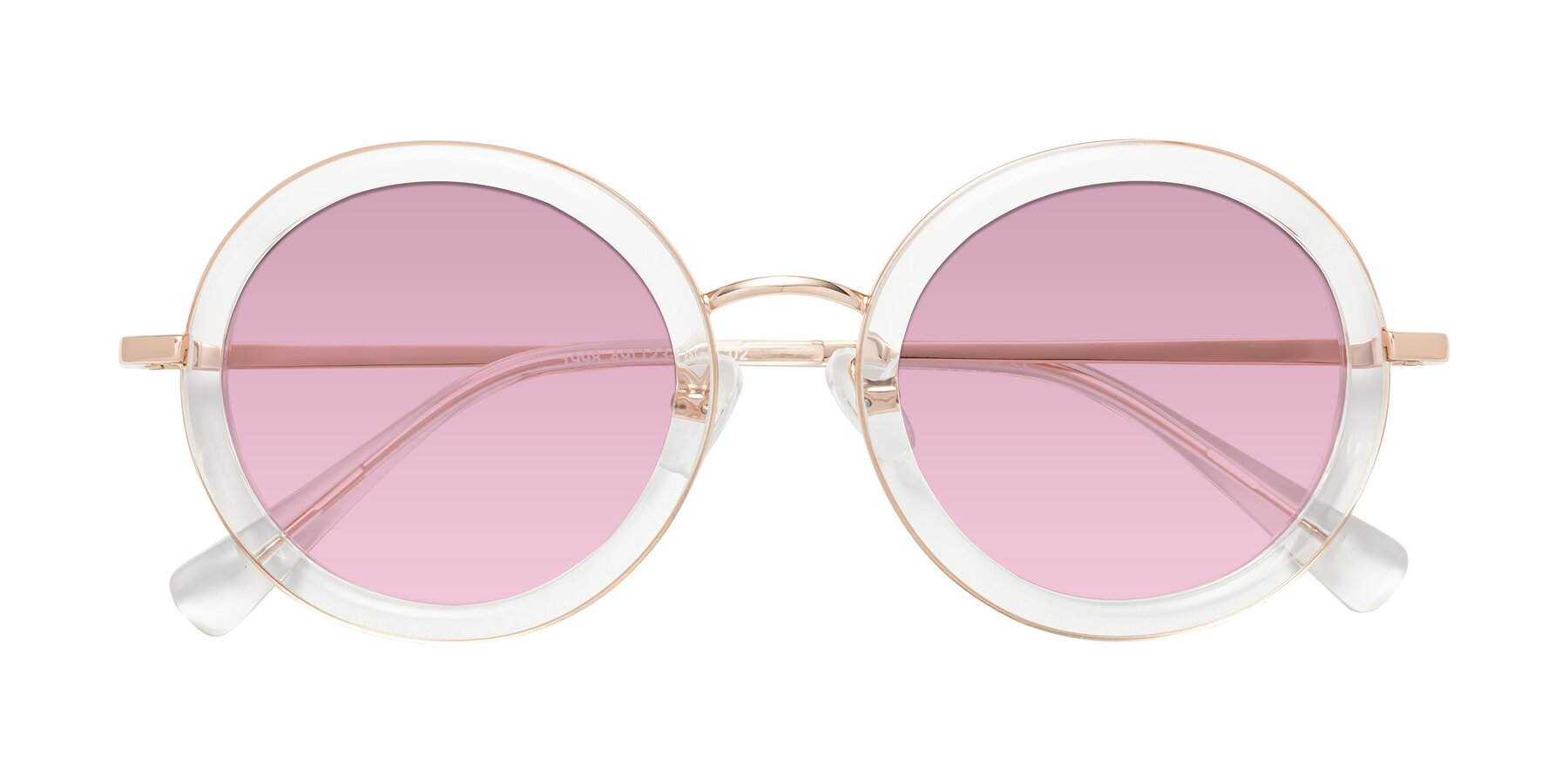 Folded Front of Club in Clear-Rose Gold with Light Wine Tinted Lenses