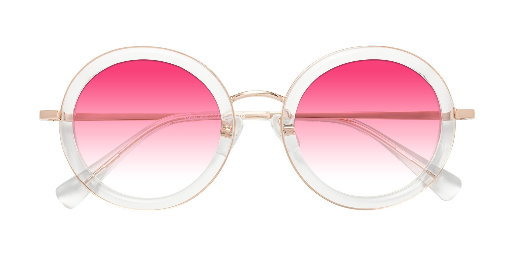 Folded Front of Club in Clear-Rose Gold with Pink Gradient Lenses