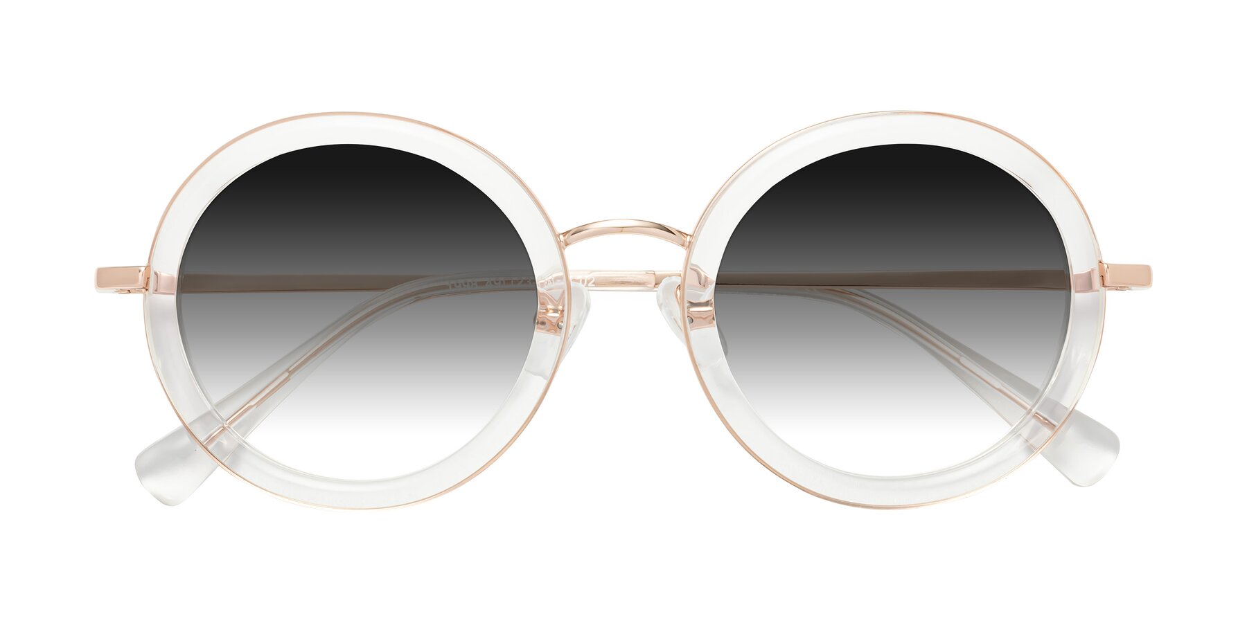 Folded Front of Club in Clear-Rose Gold with Gray Gradient Lenses