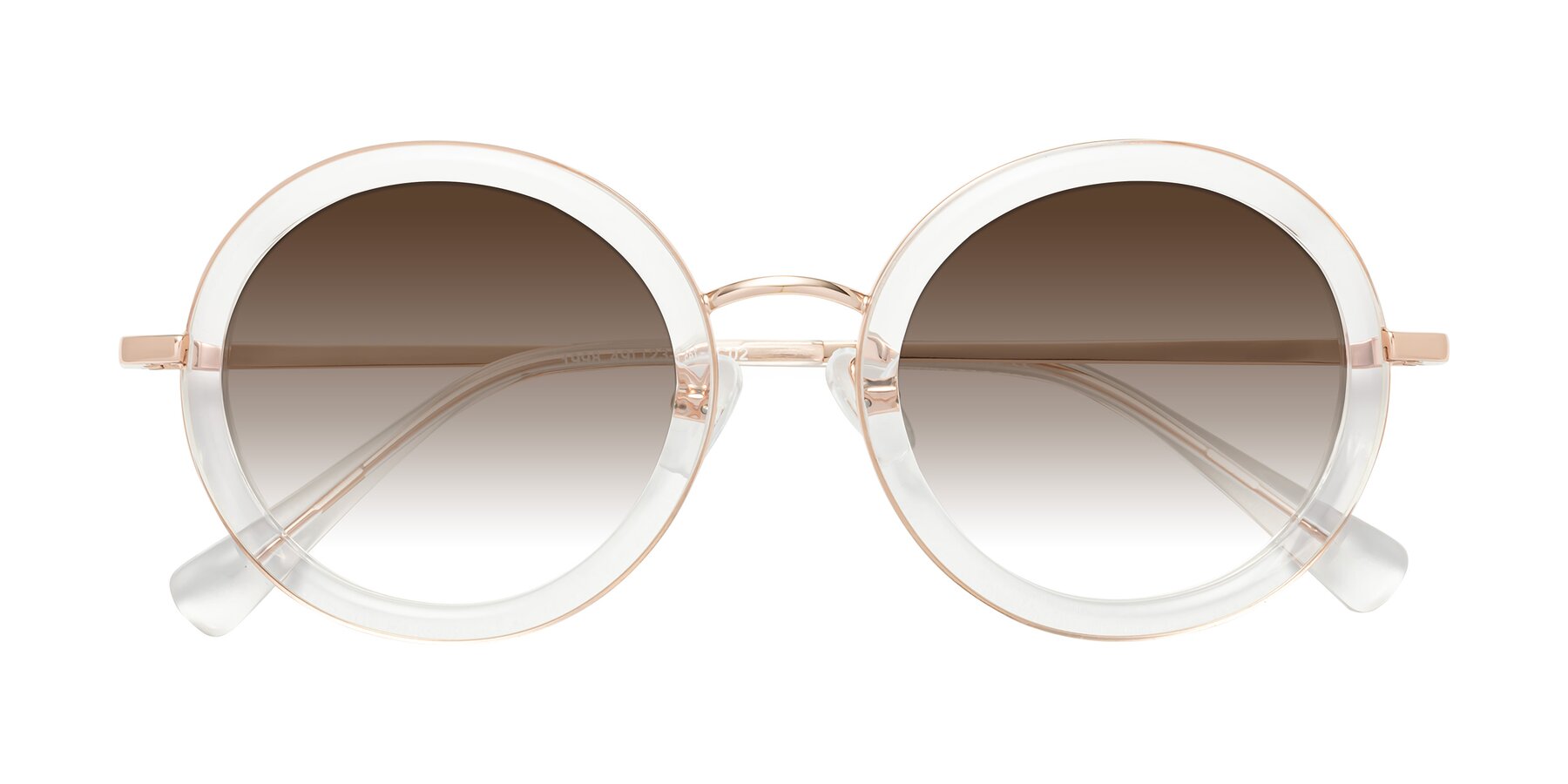 Folded Front of Club in Clear-Rose Gold with Brown Gradient Lenses