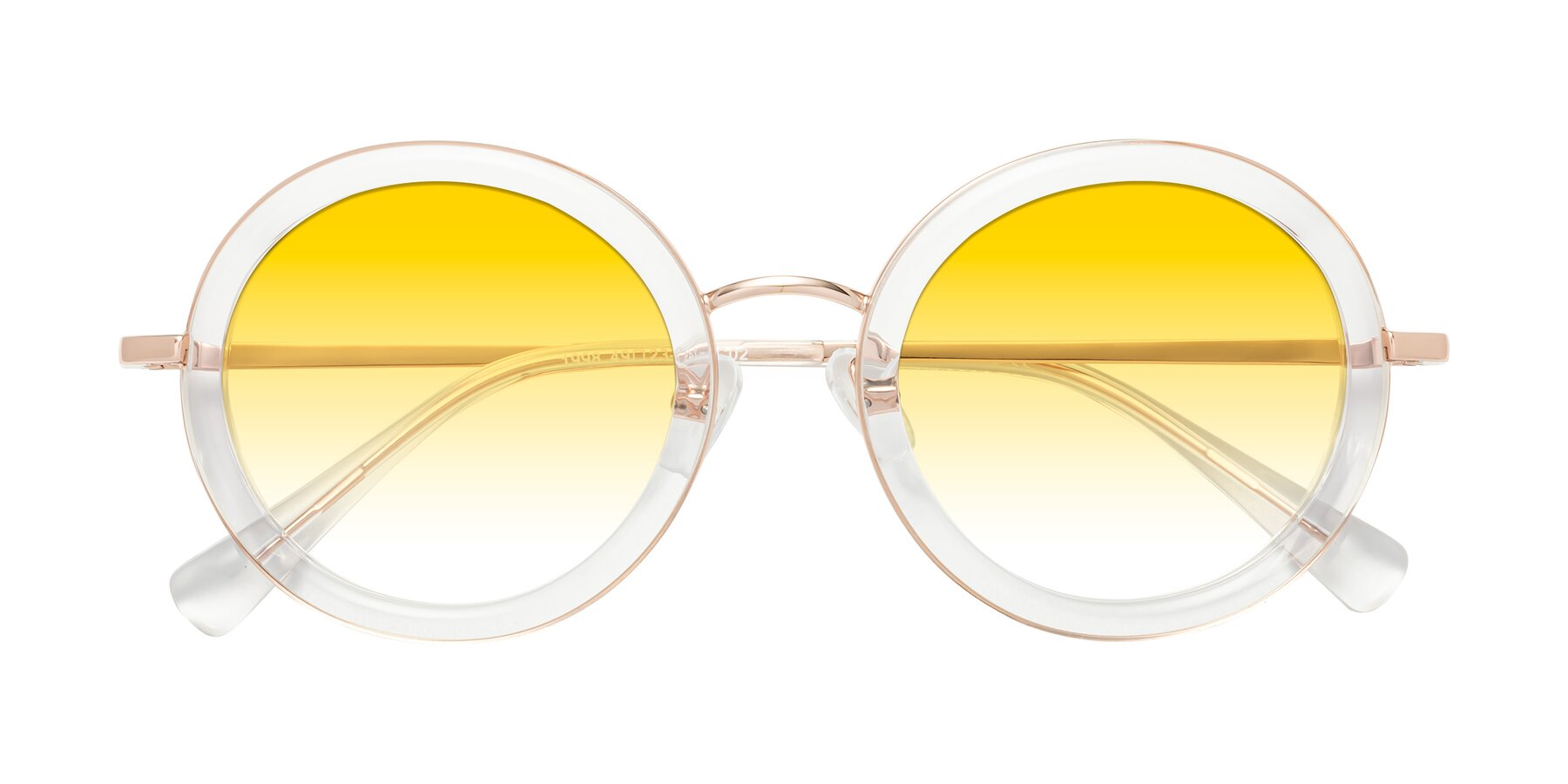 Folded Front of Club in Clear-Rose Gold with Yellow Gradient Lenses