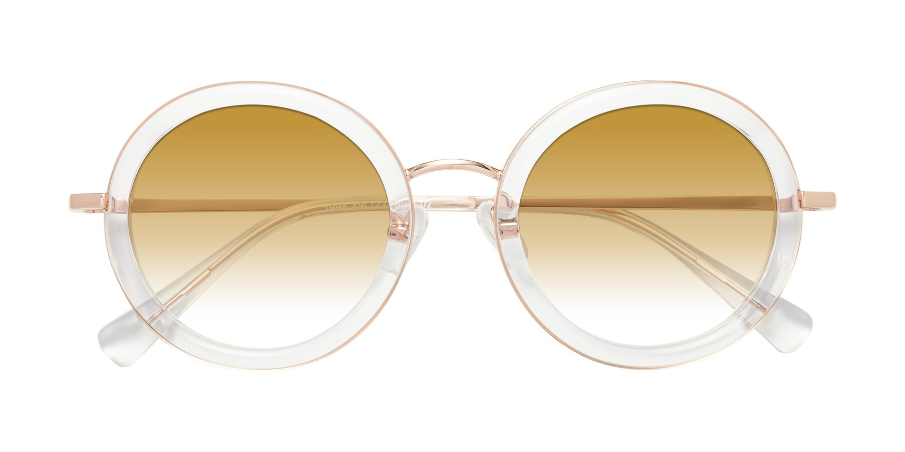 Folded Front of Club in Clear-Rose Gold with Champagne Gradient Lenses