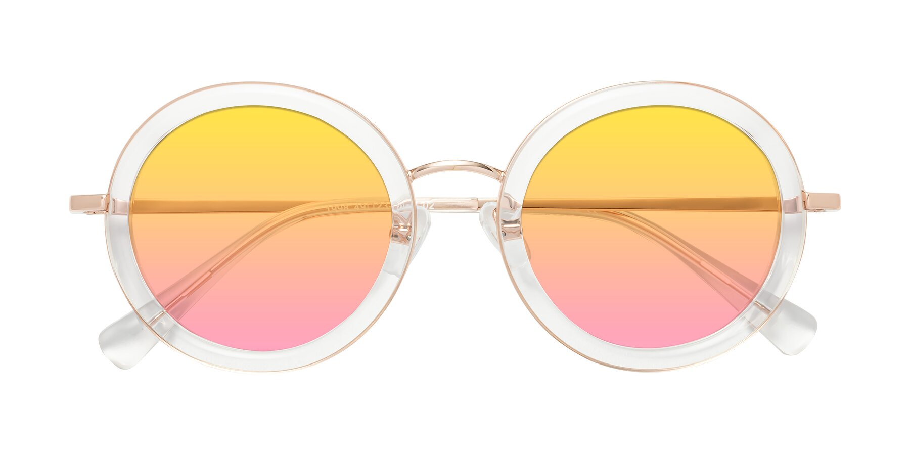 Folded Front of Club in Clear-Rose Gold with Yellow / Pink Gradient Lenses