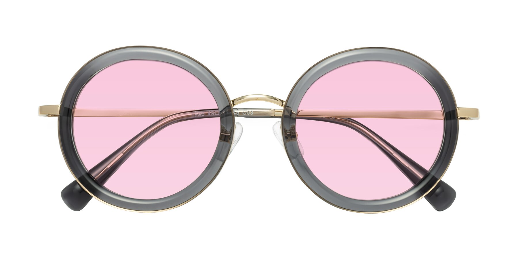 Folded Front of Club in Gray-Gold with Light Pink Tinted Lenses