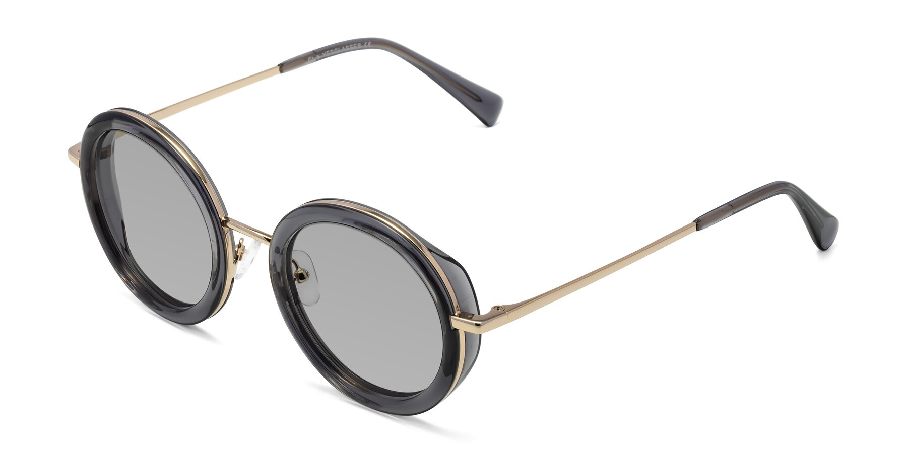 Angle of Club in Gray-Gold with Light Gray Tinted Lenses