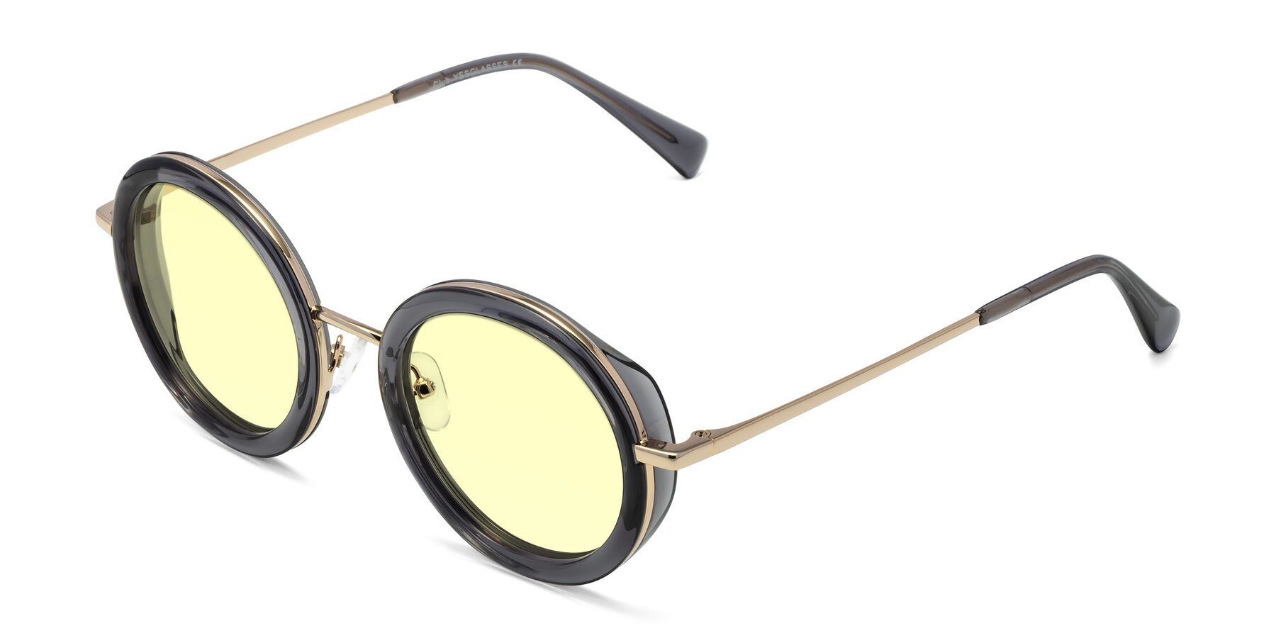 Angle of Club in Gray-Gold with Light Yellow Tinted Lenses