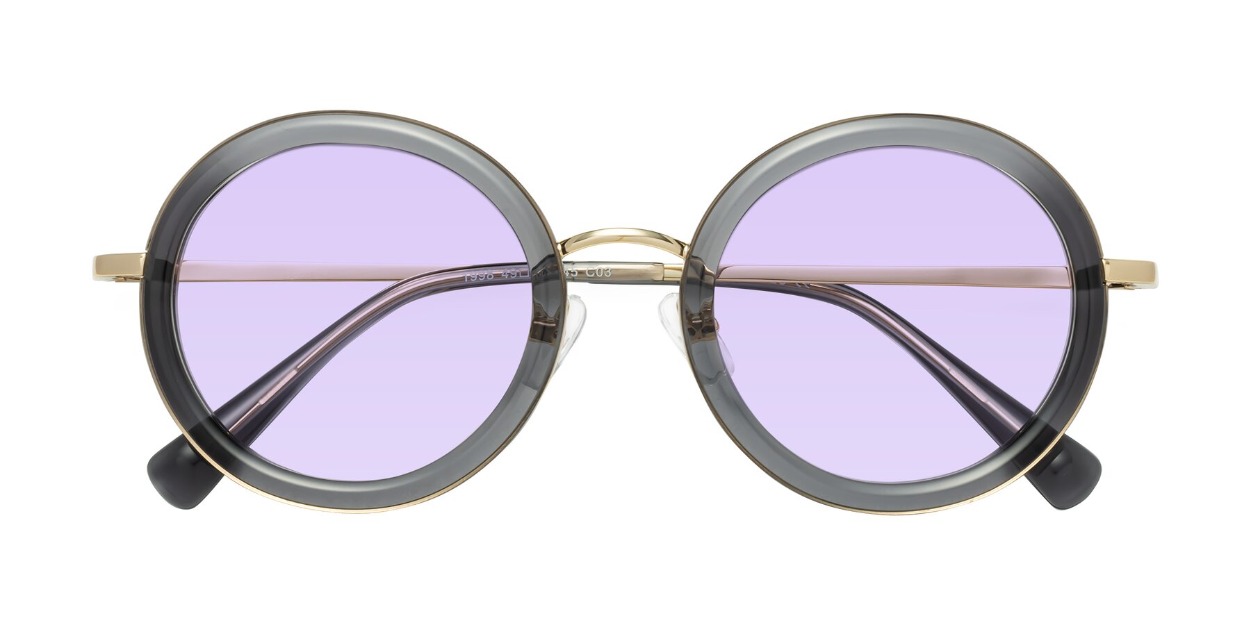 Folded Front of Club in Gray-Gold with Light Purple Tinted Lenses