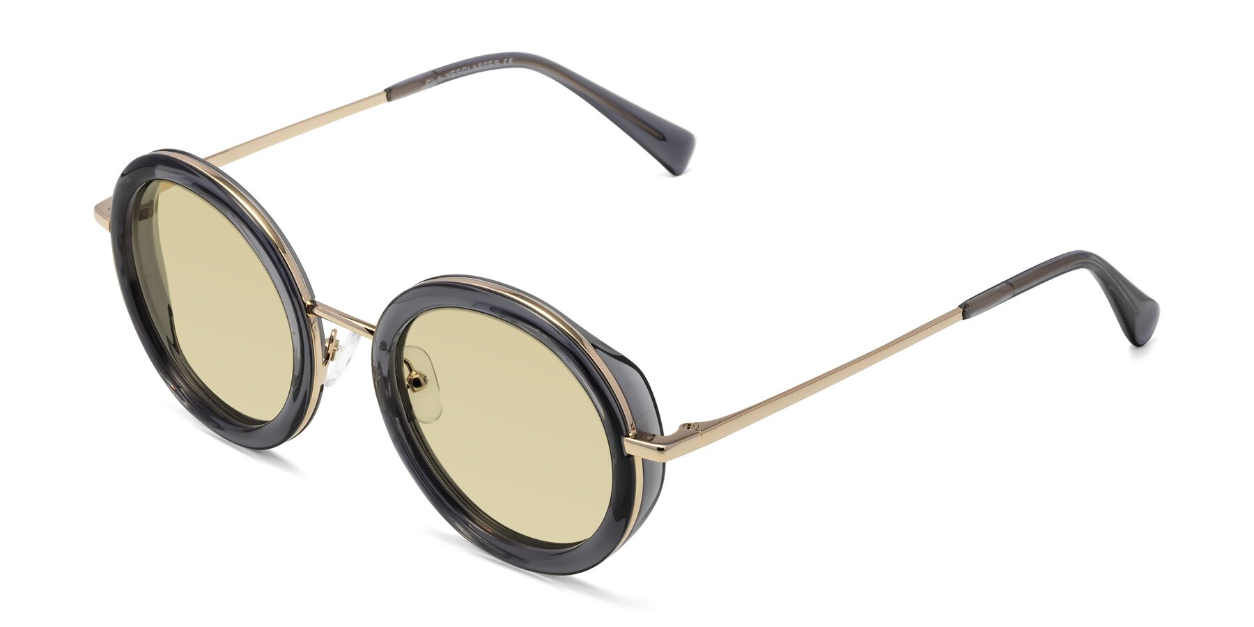 Angle of Club in Gray-Gold with Light Champagne Tinted Lenses