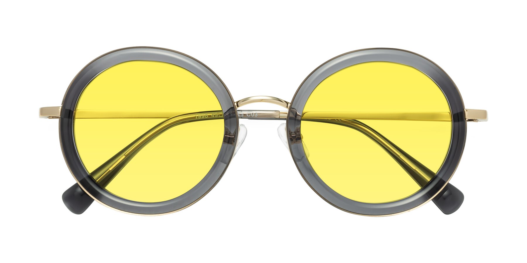 Folded Front of Club in Gray-Gold with Medium Yellow Tinted Lenses