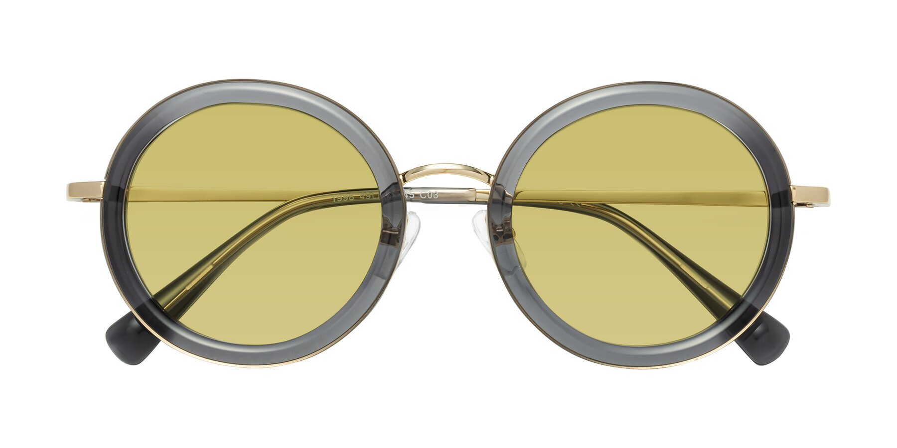 Folded Front of Club in Gray-Gold with Medium Champagne Tinted Lenses