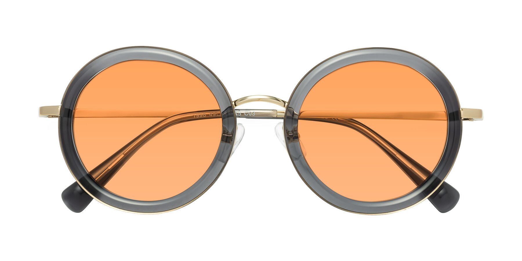 Folded Front of Club in Gray-Gold with Medium Orange Tinted Lenses