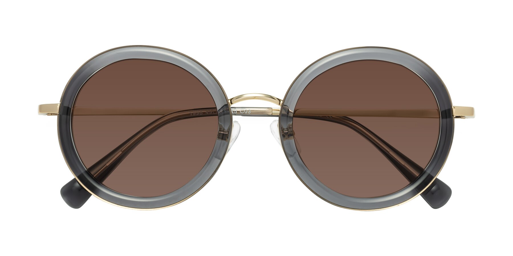 Folded Front of Club in Gray-Gold with Brown Tinted Lenses