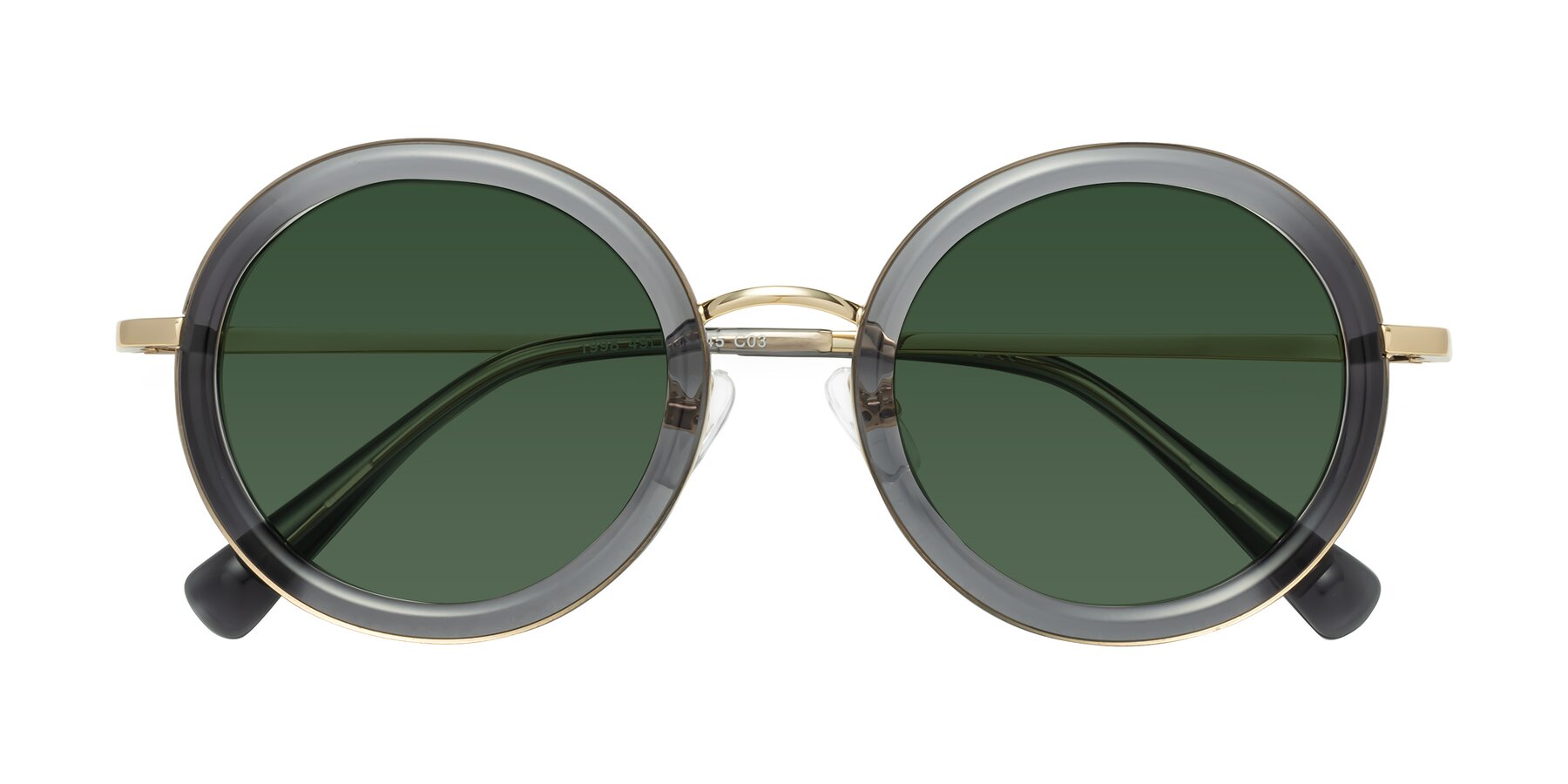 Folded Front of Club in Gray-Gold with Green Tinted Lenses