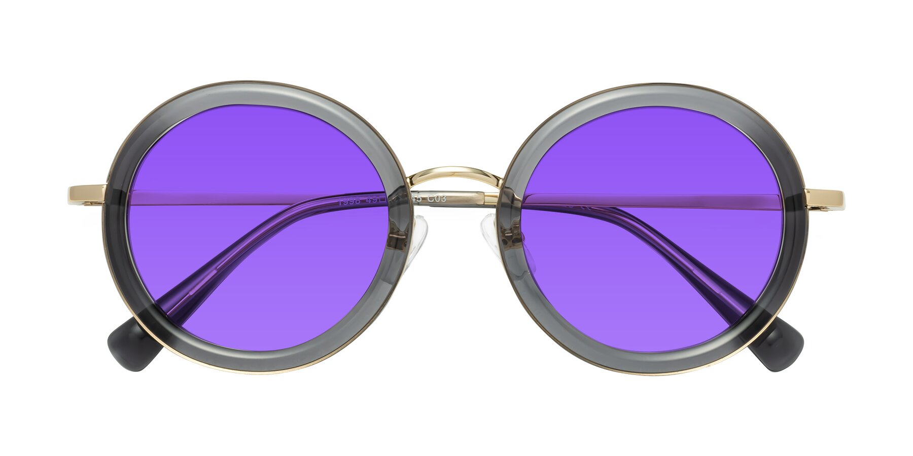 Folded Front of Club in Gray-Gold with Purple Tinted Lenses