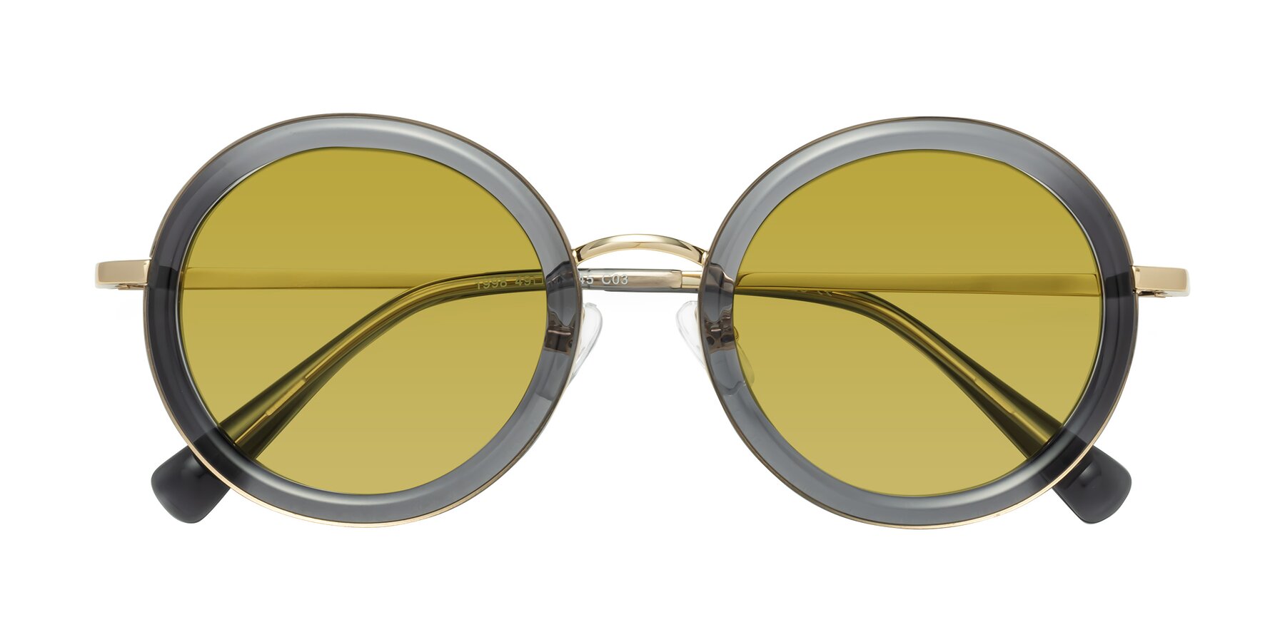 Folded Front of Club in Gray-Gold with Champagne Tinted Lenses