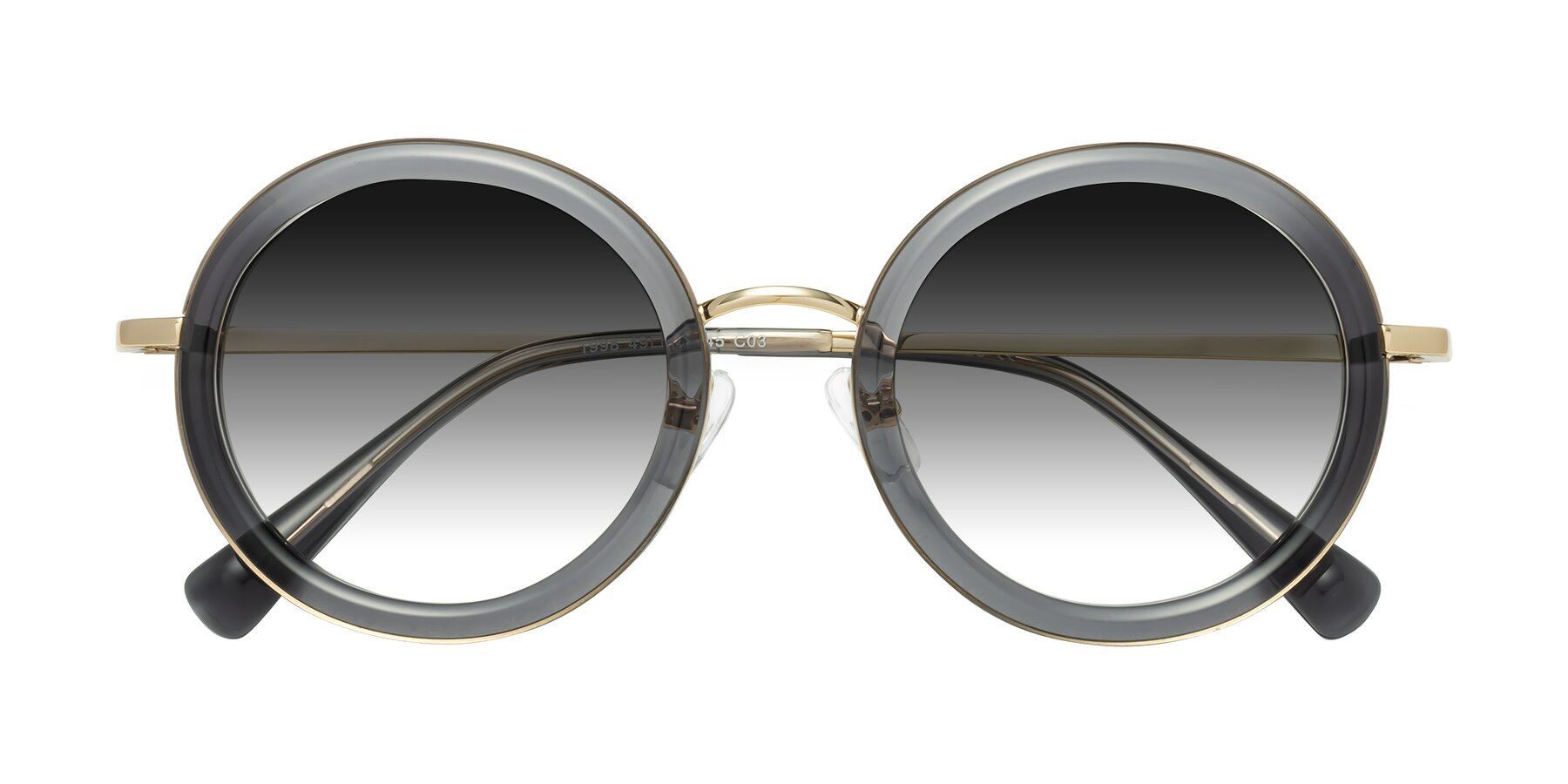 Folded Front of Club in Gray-Gold with Gray Gradient Lenses