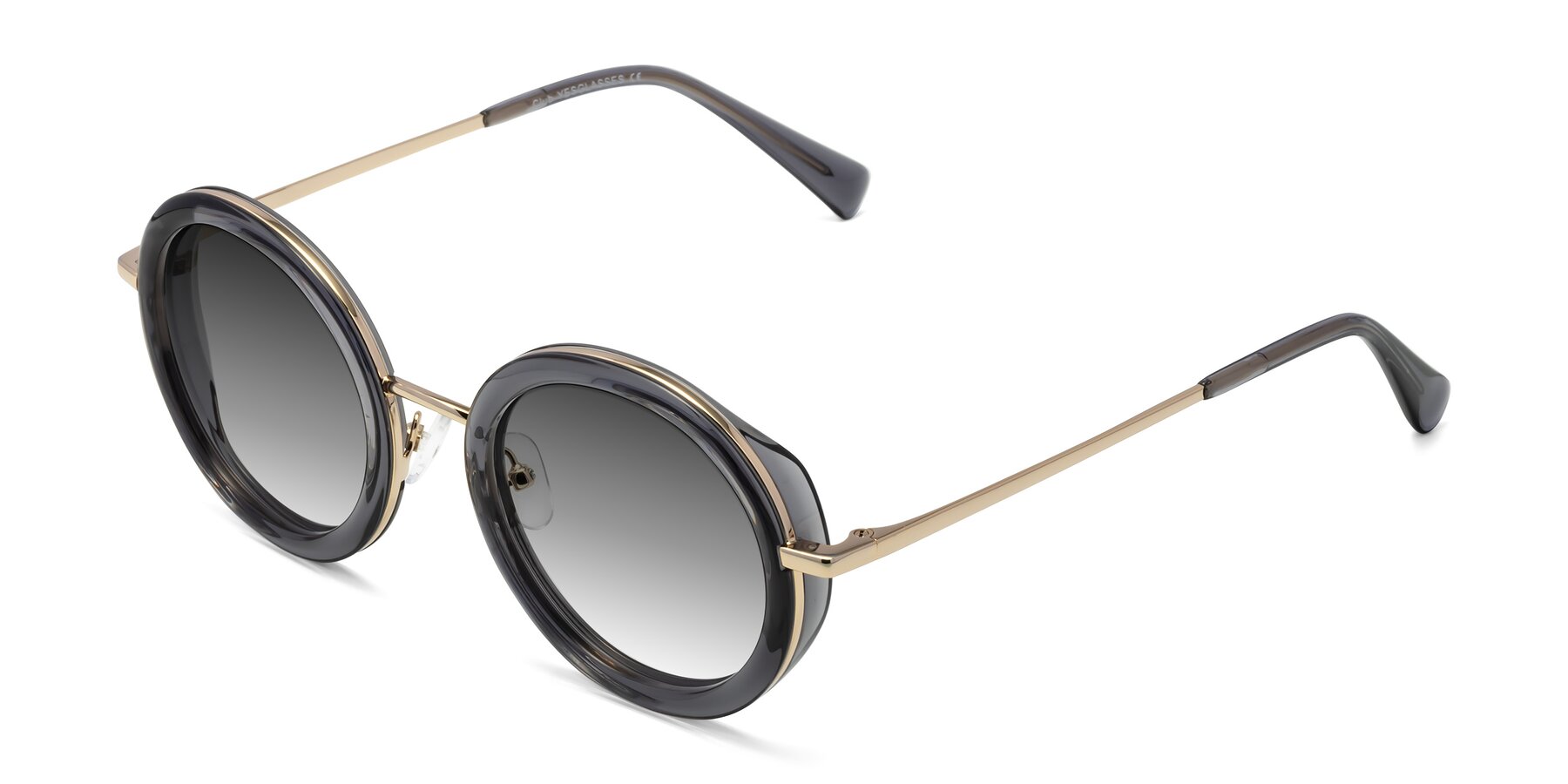 Angle of Club in Gray-Gold with Gray Gradient Lenses