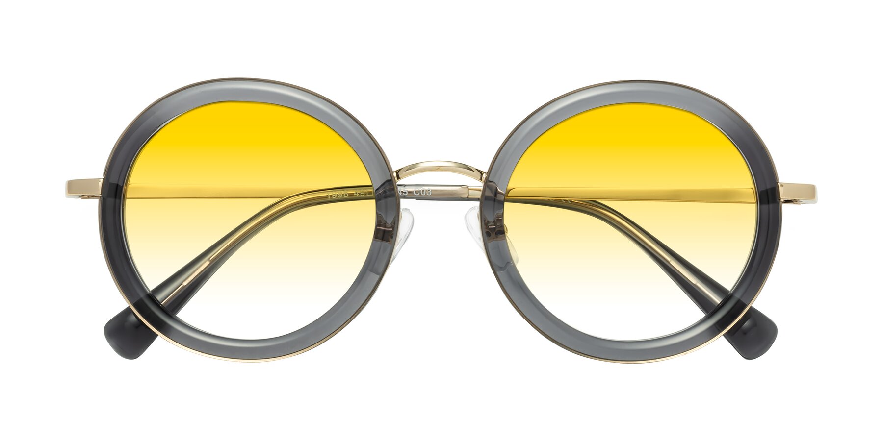 Folded Front of Club in Gray-Gold with Yellow Gradient Lenses