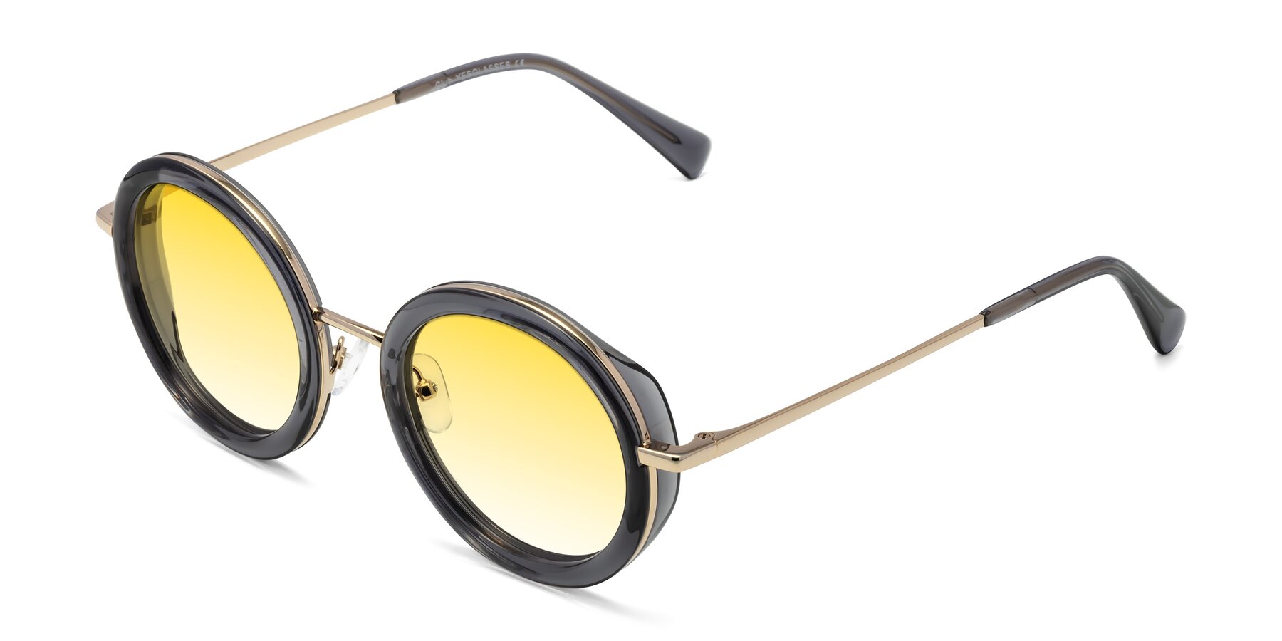 Angle of Club in Gray-Gold with Yellow Gradient Lenses